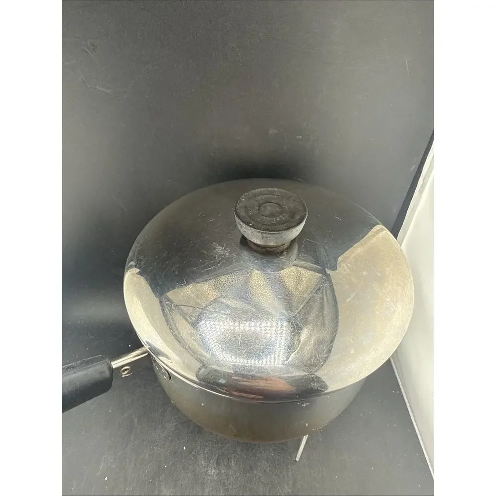 1801 Revere Ware 1 Quart Copper Bottom Saucepan With Lid Clinton ILL USA